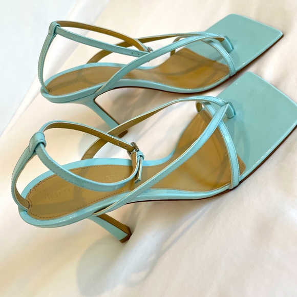 Bottega Veneta Stretch Sandal Laquer Pale Blue Size 38 - Picture 3 of 9